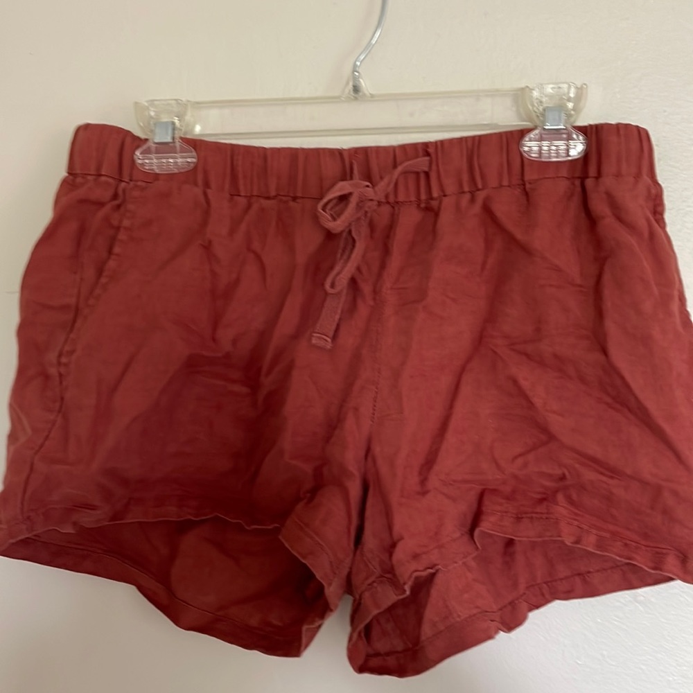 Rust color draw string shorts